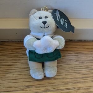 Starbucks Bear Keychain 2026 barista cherry blossom Pink Star Green Apron NWT
